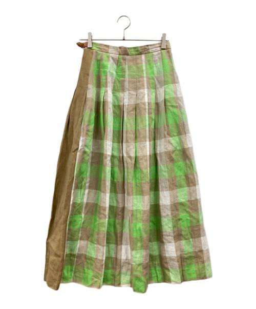 O'NEIL OF DUBLIN（オニールオブダブリン）O'NEIL OF DUBLIN (オニールオブダブリン) チェックラップスカート グリーン サイズ:US 8の古着・服飾アイテム