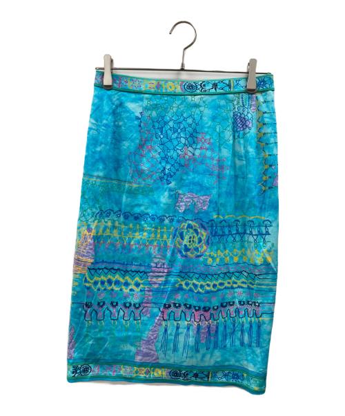 LEONARD FASHION（レオナールファッション）LEONARD FASHION (レオナールファッション) 総柄セットアップ ブルー サイズ:トップスM / ボトムス73の古着・服飾アイテム