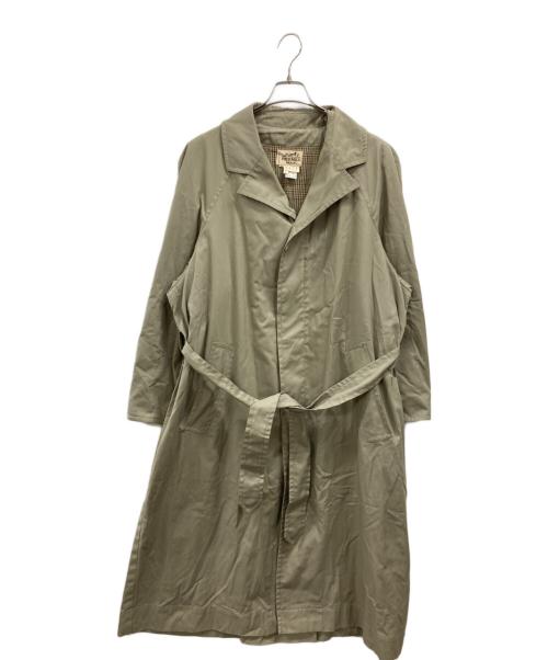 HERMES（エルメス）HERMES (エルメス) コットンロングステンカラーコート ベージュ サイズ:Lの古着・服飾アイテム