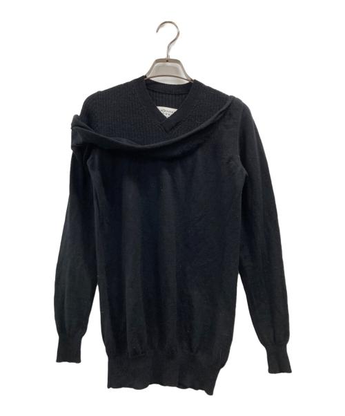 Maison Margiela 1（メゾンマルジェラ 1）Maison Margiela 1 (メゾンマルジェラ 1) 切替ニット ブラック サイズ:Sの古着・服飾アイテム