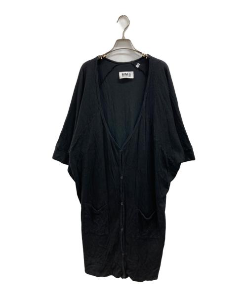MM6 Maison Margiela（エムエムシックスメゾンマルジェラ）MM6 Maison Margiela (エムエムシックスメゾンマルジェラ) 半袖ロングカーディガン ブラック サイズ:Lの古着・服飾アイテム