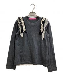 COMME des GARCONS JUNYA WATANABE MAN（コム デ ギャルソン ジュンヤ ワタナベ マン）の古着「レース付きカットソー」｜ホワイト×グレー