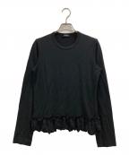 tricot COMME des GARCONSトリココムデギャルソン）の古着「Frill Crew Neck Wool Sweater」｜ブラック