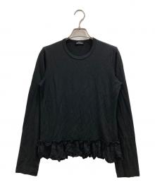 tricot COMME des GARCONS（トリココムデギャルソン）の古着「Frill Crew Neck Wool Sweater」｜ブラック