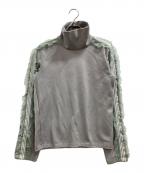 COMME des GARCONSコムデギャルソン）の古着「製品染めフリルラインスリーブハイネックカットソー」｜グリーン×グレー