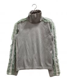 COMME des GARCONS（コムデギャルソン）の古着「製品染めフリルラインスリーブハイネックカットソー」｜グリーン×グレー