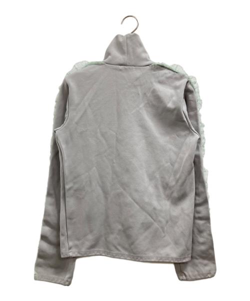 COMME des GARCONS（コムデギャルソン）COMME des GARCONS (コムデギャルソン) 製品染めフリルラインスリーブハイネックカットソー グリーン×グレー サイズ:不明(実寸参照)の古着・服飾アイテム
