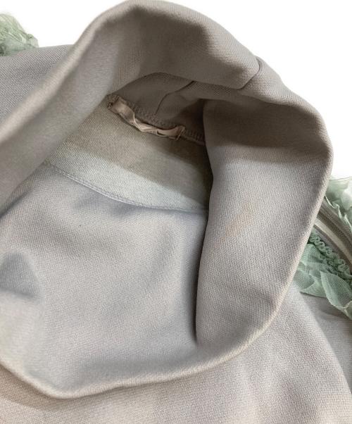 COMME des GARCONS（コムデギャルソン）COMME des GARCONS (コムデギャルソン) 製品染めフリルラインスリーブハイネックカットソー グリーン×グレー サイズ:不明(実寸参照)の古着・服飾アイテム