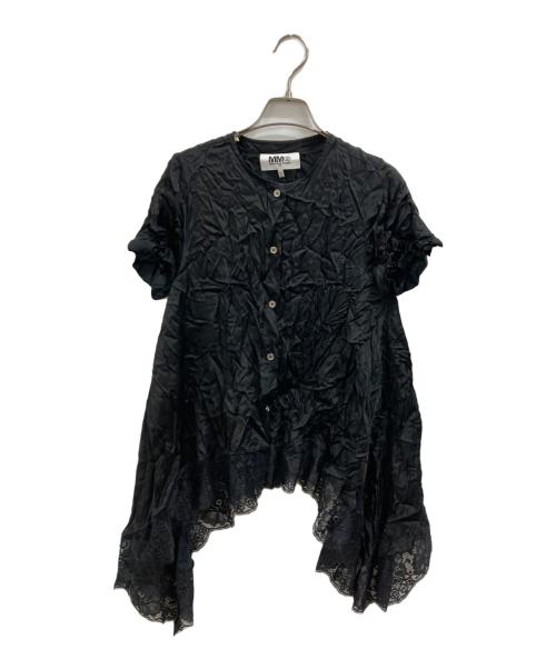 MM6 Maison Margiela（エムエムシックスメゾンマルジェラ）MM6 Maison Margiela (エムエムシックスメゾンマルジェラ) レース切替しシャツ ブラック サイズ:38の古着・服飾アイテム
