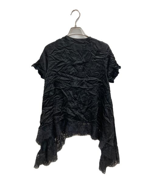 MM6 Maison Margiela（エムエムシックスメゾンマルジェラ）MM6 Maison Margiela (エムエムシックスメゾンマルジェラ) レース切替しシャツ ブラック サイズ:38の古着・服飾アイテム