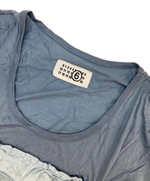 MM6 Maison Margiela（エムエムシックスメゾンマルジェラ）MM6 Maison Margiela (エムエムシックスメゾンマルジェラ) ドッキング半袖カットソー ブルー サイズ:Mの古着・服飾アイテム