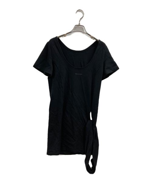 MM6 Maison Margiela（エムエムシックスメゾンマルジェラ）MM6 Maison Margiela (エムエムシックスメゾンマルジェラ) デザインUネックワンピース ブラック サイズ:不明(実寸参照)の古着・服飾アイテム
