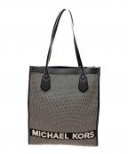 MICHAEL KORSマイケルコース）の古着「Bay Large Woven Canvas Tote Bag」｜ホワイト×ブラック