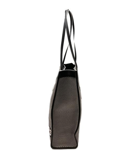 MICHAEL KORS（マイケルコース）MICHAEL KORS (マイケルコース) Bay Large Woven Canvas Tote Bag ホワイト×ブラックの古着・服飾アイテム