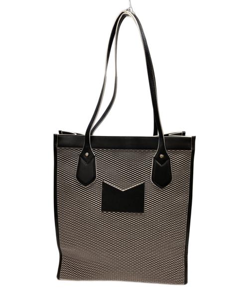 MICHAEL KORS（マイケルコース）MICHAEL KORS (マイケルコース) Bay Large Woven Canvas Tote Bag ホワイト×ブラックの古着・服飾アイテム