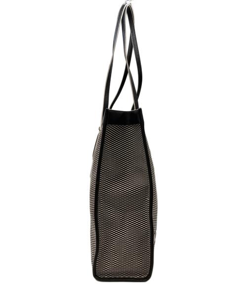 MICHAEL KORS（マイケルコース）MICHAEL KORS (マイケルコース) Bay Large Woven Canvas Tote Bag ホワイト×ブラックの古着・服飾アイテム