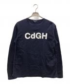 COMME des GARCONS HOMMEコムデギャルソン オム）の古着「CdGHロゴパッカリングカットソー」｜ネイビー