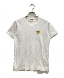 PLAY COMME des GARCONS（プレイコムデギャルソン）の古着「ゴールド・ハートワッペン・Tシャツ」｜ホワイト