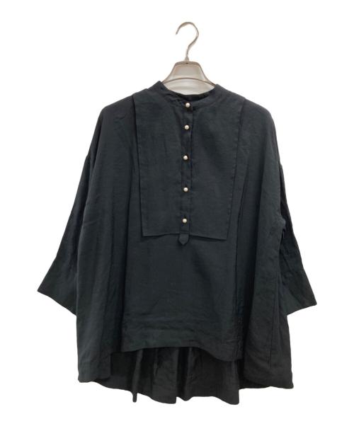 BEARDSLEY（ビアズリー）BEARDSLEY (ビアズリー) パールボタンブラウス ブラック サイズ:FREEの古着・服飾アイテム