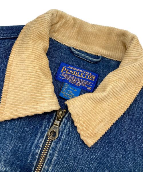 PENDLETON（ペンドルトン）PENDLETON (ペンドルトン) 襟コーデュロイネイティブデニムジャケット インディゴ サイズ:Mの古着・服飾アイテム