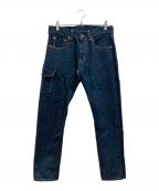 ONI DENIMオニデニム）の古着「ワンサイドカーゴデニムパンツ」｜インディゴ