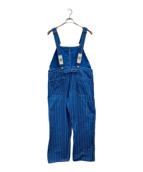 HEADLIGHT（ヘッドライト）HEADLIGHT (ヘッドライト) 9oz ウォバッシュストライプ ローバック オーバーオール ブルー サイズ:32の古着・服飾アイテム