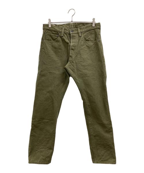 ONI DENIM（オニデニム）ONI DENIM (オニデニム) 硫化染め ハンドメイド リラックステーパードパンツ オリーブ サイズ:33の古着・服飾アイテム