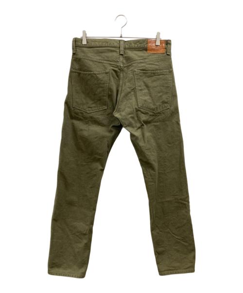 ONI DENIM（オニデニム）ONI DENIM (オニデニム) 硫化染め ハンドメイド リラックステーパードパンツ オリーブ サイズ:33の古着・服飾アイテム