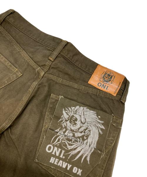 ONI DENIM（オニデニム）ONI DENIM (オニデニム) 鬼 HEAVY OX デニムパンツ オリーブ サイズ:Lの古着・服飾アイテム