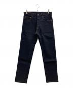 ONI DENIMオニデニム）の古着「ハイライズリラックステーパード 15ozストレッチデニムパンツ」｜インディゴ