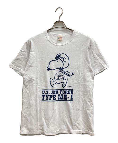 BUZZ RICKSON'S（バズリクソンズ）BUZZ RICKSON'S (バズリクソンズ) PEANUTS (ピーナッツ) US AIRFORCE TYPE MA-1 TEE ホワイト サイズ:Lの古着・服飾アイテム