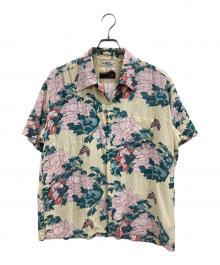 Sun Surf×葛飾北斎（サンサーフ×カツシカホクサイ）の古着「SPECIAL EDITION “牡丹に胡蝶” アロハシャツ」｜ベージュ×ピンク