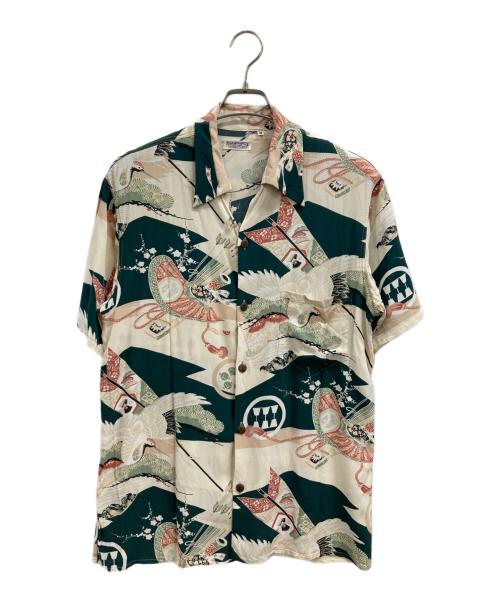 Sun Surf（サンサーフ）Sun Surf (サンサーフ) “CRANE / 鶴” アロハシャツ アイボリー×グリーン サイズ:Mの古着・服飾アイテム