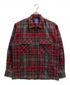 PENDLETONペンドルトン）の古着「ヴァージンウールチェックジップアップジャケット」｜レッド×グレー