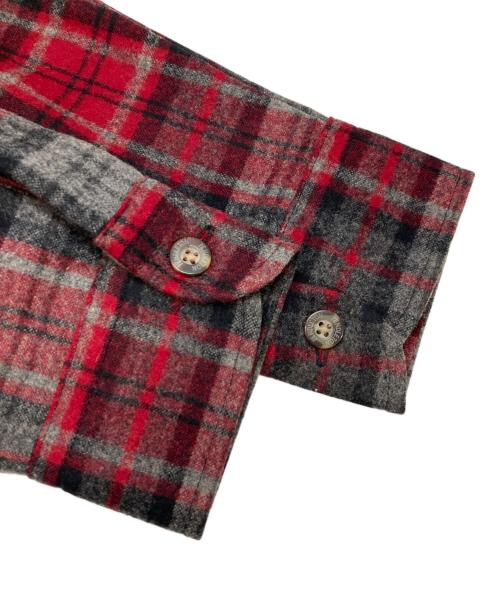 PENDLETON（ペンドルトン）PENDLETON (ペンドルトン) ヴァージンウールチェックジップアップジャケット レッド×グレー サイズ:Mの古着・服飾アイテム