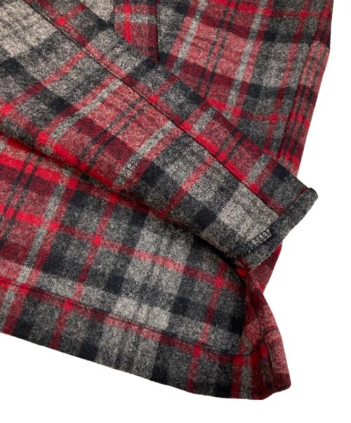 PENDLETON（ペンドルトン）PENDLETON (ペンドルトン) ヴァージンウールチェックジップアップジャケット レッド×グレー サイズ:Mの古着・服飾アイテム