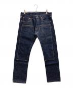 ONI DENIMオニデニム）の古着「ダブルニーデニムパンツ」｜インディゴ