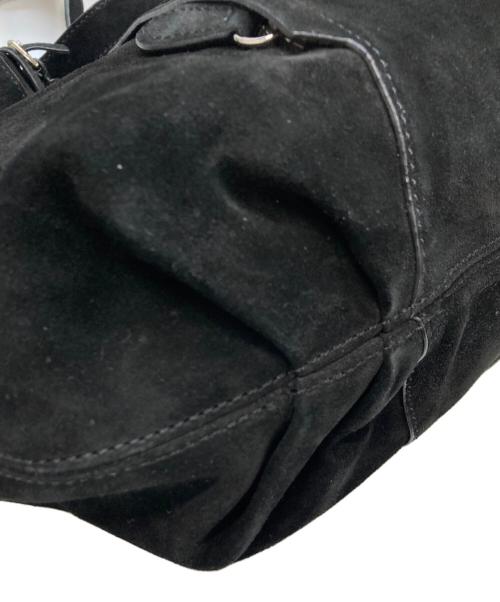 POLO RALPH LAUREN（ポロ・ラルフローレン）POLO RALPH LAUREN (ポロ・ラルフローレン) スウェードハンドバッグ ブラックの古着・服飾アイテム