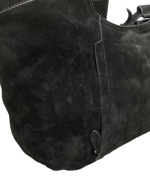 POLO RALPH LAUREN（ポロ・ラルフローレン）POLO RALPH LAUREN (ポロ・ラルフローレン) スウェードハンドバッグ ブラックの古着・服飾アイテム