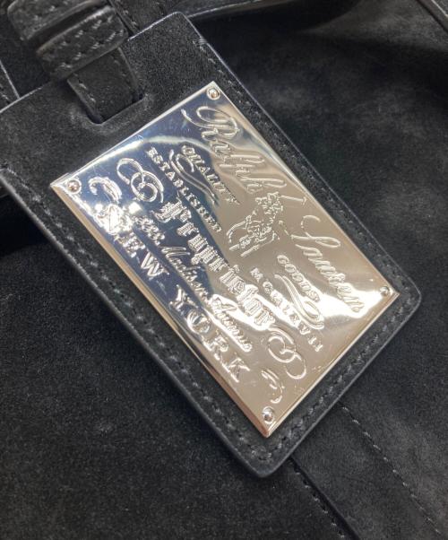 POLO RALPH LAUREN（ポロ・ラルフローレン）POLO RALPH LAUREN (ポロ・ラルフローレン) スウェードハンドバッグ ブラックの古着・服飾アイテム