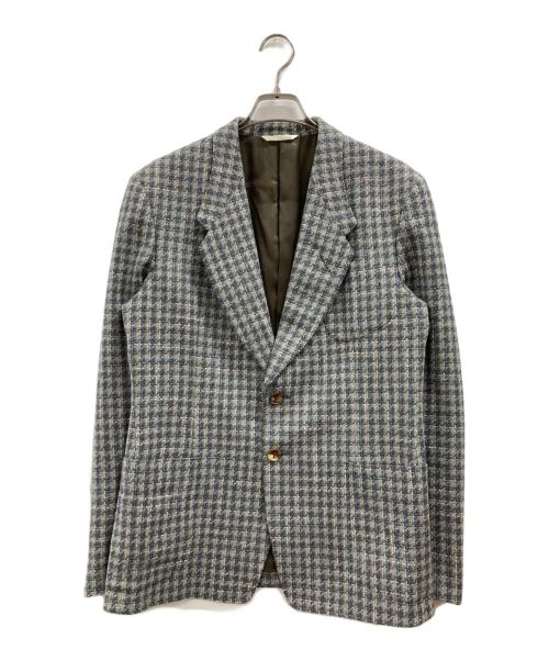 Paul Smith COLLECTION（ポールスミス コレクション）Paul Smith COLLECTION (ポールスミス コレクション) ウールチェックテーラードジャケット ブルー×グレー サイズ:Lの古着・服飾アイテム