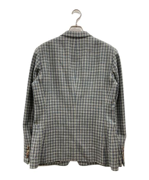Paul Smith COLLECTION（ポールスミス コレクション）Paul Smith COLLECTION (ポールスミス コレクション) ウールチェックテーラードジャケット ブルー×グレー サイズ:Lの古着・服飾アイテム