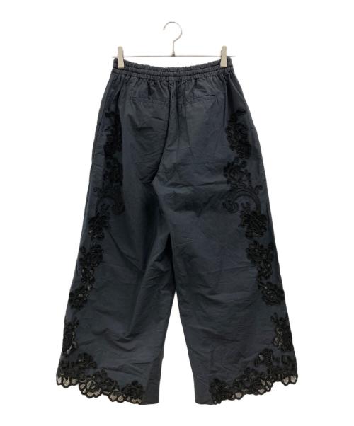 Adam et Rope（アダム エ ロペ）Adam et Rope (アダム エ ロペ) エンブロイダリーレースイージーパンツ ブラック サイズ:36の古着・服飾アイテム