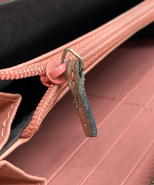 GUCCI（グッチ）GUCCI (グッチ) ラブリーライン ラウンドファスナーウォレット ピンクの古着・服飾アイテム
