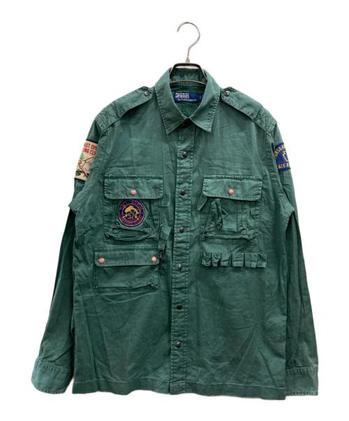 POLO RALPH LAUREN（ポロ・ラルフローレン）POLO RALPH LAUREN (ポロ・ラルフローレン) VTG Retro Sportsman Fishing Rod Reel Hunting Shooting Shirt グリーン サイズ:Sの古着・服飾アイテム