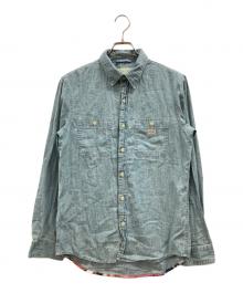 Denim & Supply Ralph Lauren（デニム＆サプライ ラルフローレン）の古着「バックアートペイント デニム ネイティブアメリカンシャツ」｜ブルー