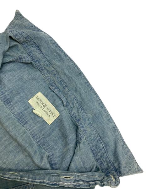 Denim & Supply Ralph Lauren（デニム＆サプライ ラルフローレン）DENIM & SUPPLY RALPH LAUREN (デニム＆サプライ ラルフローレン) バックアートペイント デニム ネイティブアメリカンシャツ ブルー サイズ:Sの古着・服飾アイテム