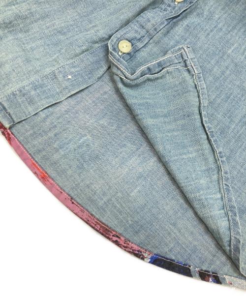 Denim & Supply Ralph Lauren（デニム＆サプライ ラルフローレン）DENIM & SUPPLY RALPH LAUREN (デニム＆サプライ ラルフローレン) バックアートペイント デニム ネイティブアメリカンシャツ ブルー サイズ:Sの古着・服飾アイテム