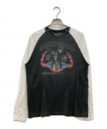 Denim & Supply Ralph Lauren（デニム＆サプライ ラルフローレン）の古着「ラグランカットアソ―」｜ブラック×ホワイト
