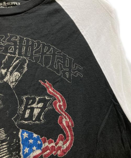 Denim & Supply Ralph Lauren（デニム＆サプライ ラルフローレン）Denim & Supply Ralph Lauren (デニム＆サプライ ラルフローレン) ラグランカットアソ― ブラック×ホワイト サイズ:Sの古着・服飾アイテム